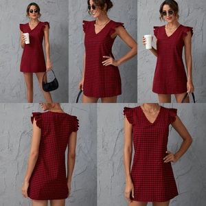 Dress, red black. Robe rouge noire